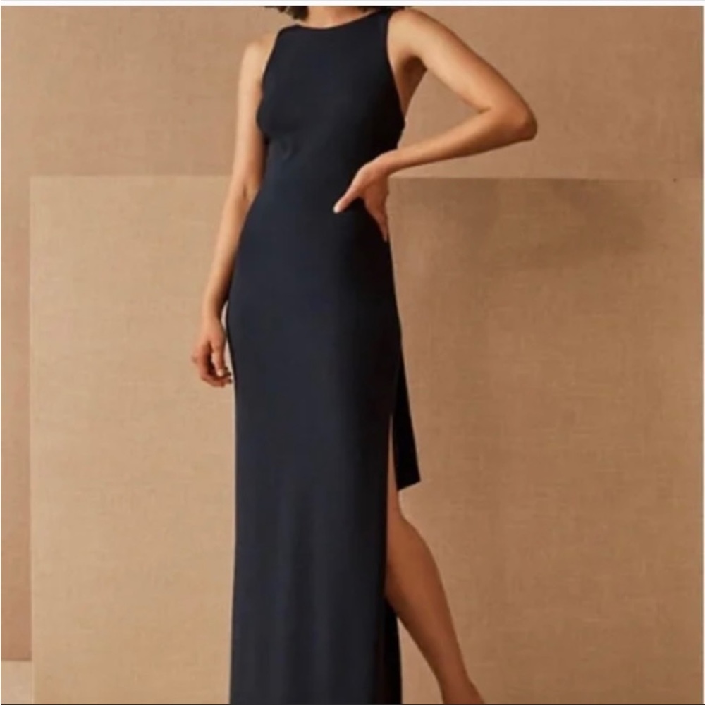 BHLDN London crepe navy blue dress, size 2, worn once, perfect condition
